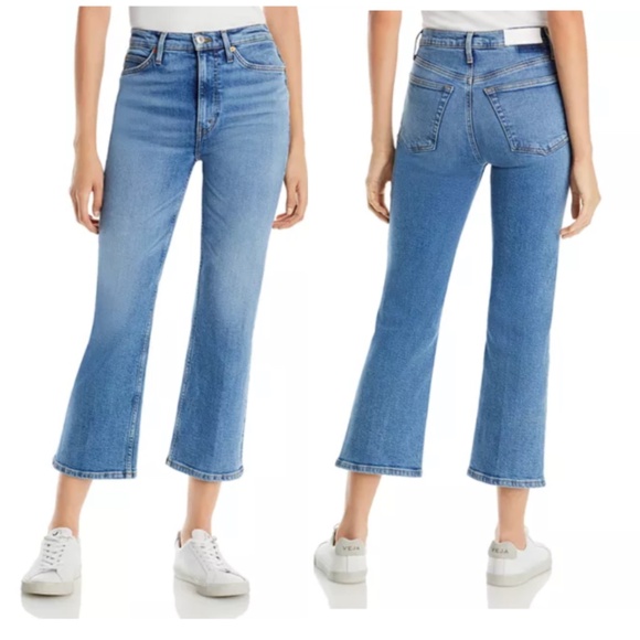 RE/DONE 70s Cropped Bootcut Jeans in Laguna High Rise Cotton Size 25 - Picture 1 of 11